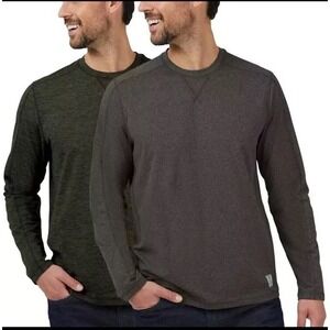 Rugged Elements Men's Long Sleeve Crew Tee, 2-pack, Color: Gray/Green, Size S